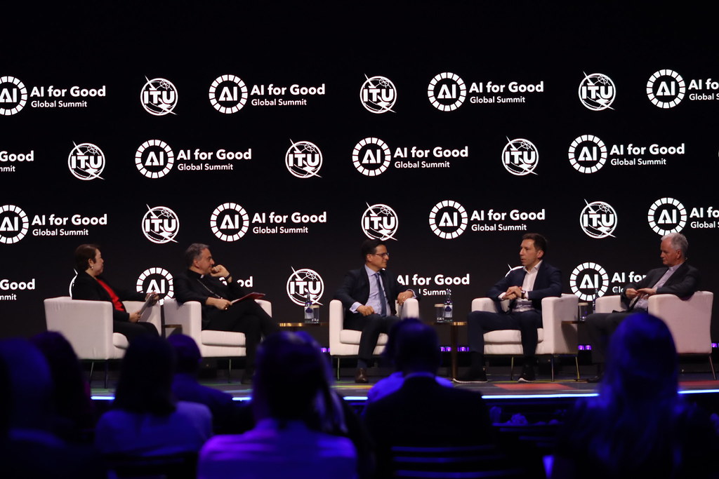 Artur Kluz speaking at the AI For Good Global Summit 2026 conference